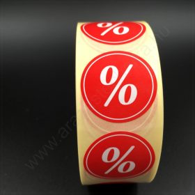 30mm körcímke -% piros alapon kedvezmény