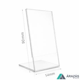 Árcímke tartó plexi 54x90 mm, álló