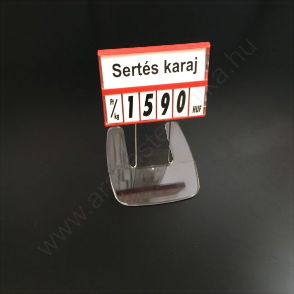 Árkazetta SZETT 74x51mm lapozható számokkal (piros keret) + 5 cm akril TALP