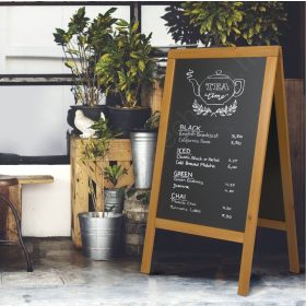   Krétás megállítótábla - 70x125 cm - Exkluzív (kültéri) - tölgy keret (SBSW-TE-120)