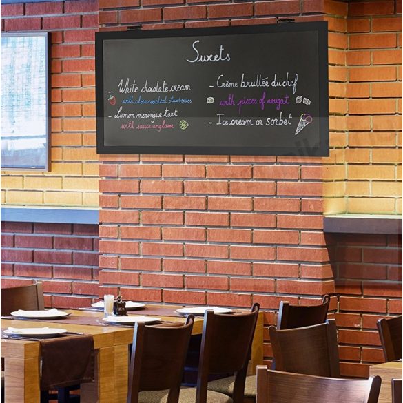 MultiBoard krétatábla 119x67cm (kültérre is) FEHÉR keret (SBM-WT-115)