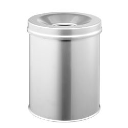   Szemetes SAFE 15L (3305-23) acél TŰZbiztos hulladékgyűjtő - ezüst