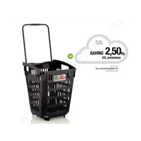 Gurulós bevásárló kosár 52 literes - RECYCLED fekete