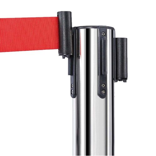 Kordonoszlop krómozott 1,8m piros szalag