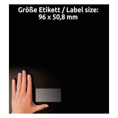 L7783-25 Avery víztiszta átlátszó címke 96x50,8 mm