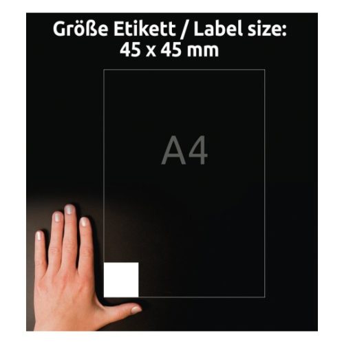 6252-10 Avery univerzális címke szögletes címke  - fehér 45x45mm 10 ív
