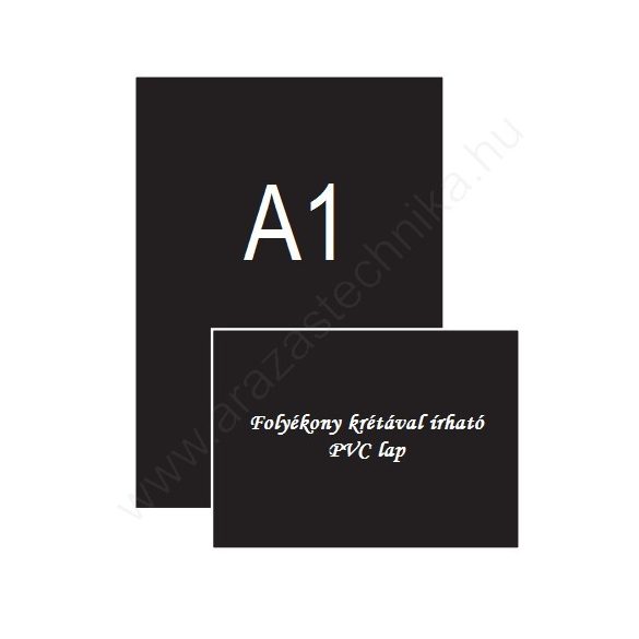 A1 fekete PVC lap (594x841mm) - folyékony krétával írható