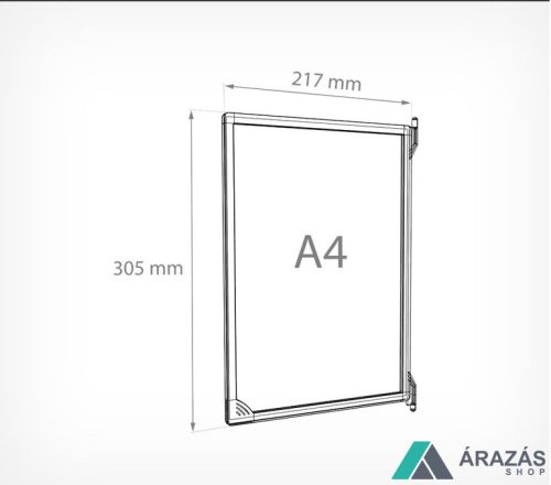 Kasszainfó 5xA4 FEKETE INFOSIGN keret + PVC