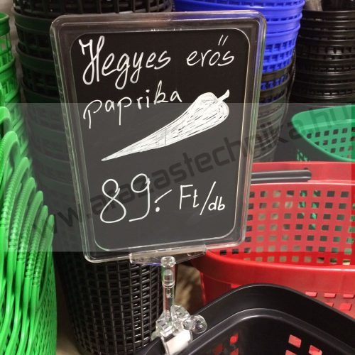Zöldséges krétatábla  szett:  A5 keret + krétatábla + 12cm magas csipesz