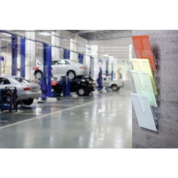 Prospektustartó fali A4 álló - FLEXIPLUS 6 rekeszes (1700008061) FEKETE