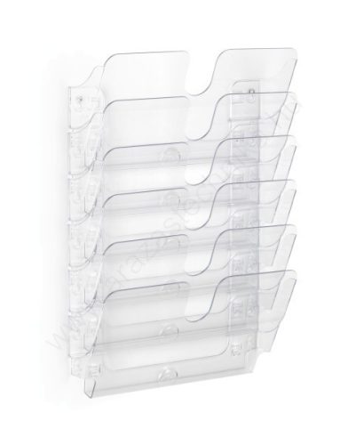Prospektustartó fali A4 fekvő - FLEXIPLUS 6 rekeszes (1700014011) FEHÉR