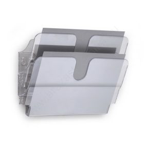   Prospektustartó fali A4 fekvő - FLEXIPLUS 2 rekeszes (1709014400) ÁTLÁTSZÓ