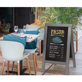   Krétás megállítótábla - 55x85cm VINTAGE - szürke keret