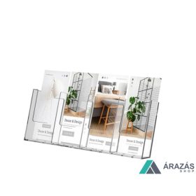 Prospektustartó 1/3 A4 asztali/fali 4 rekeszes