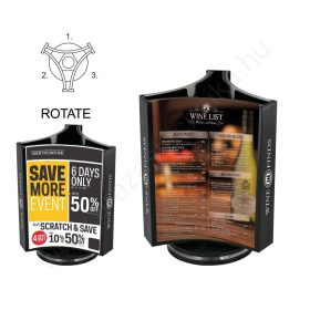   Forgatható asztali laptartó, csúszásgátló talp Lapméret: A6 105x148 mm