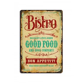 Bistro retro fémtábla