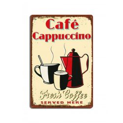 Café Cappuccino retro fémtábla