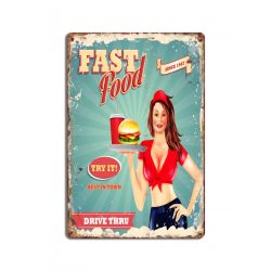 Fast Food fémtábla