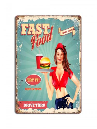 Fast Food fémtábla