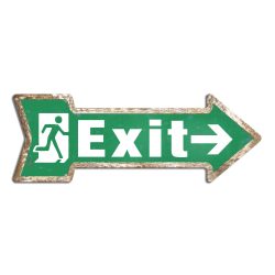 Green Exit fémtábla