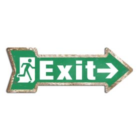 Green Exit fémtábla