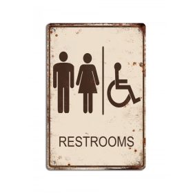 Restrooms fémtábla
