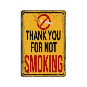 Thank you for not smoking fémtábla