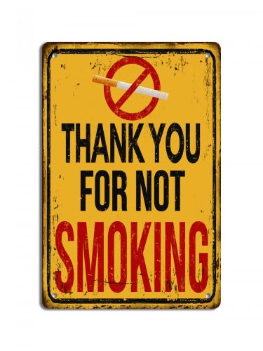 Thank you for not smoking fémtábla