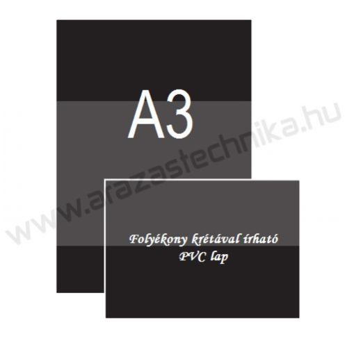 A3 fekete PVC lap [297x420mm] folyékony krétával írható
