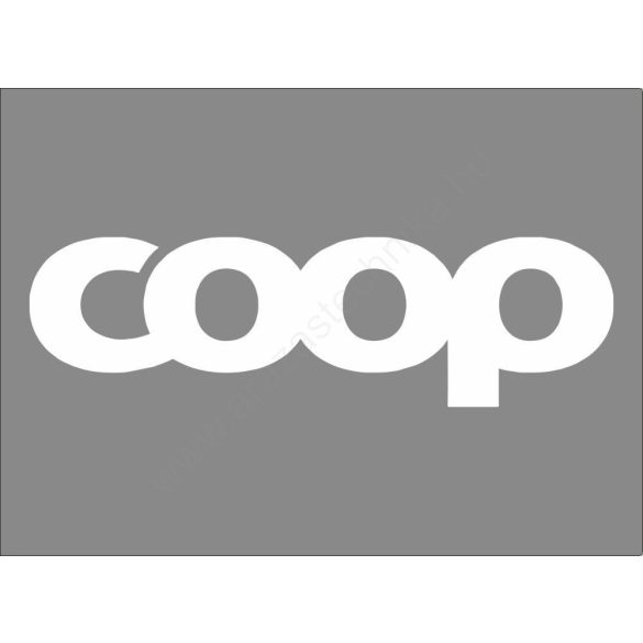 Betűvágott coop logo kosárra (20x8cm) - fehér pvc