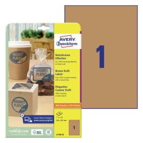   L7109-25 Avery újrahasznosított barna kraft címke 210x297mm