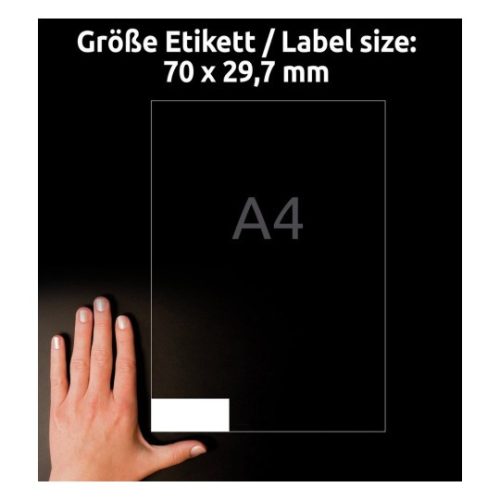 3489 Avery univerzális címke - fehér 70x29,7mm