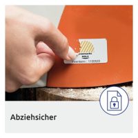 Destruktív, porladó címke